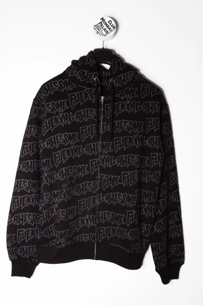 Fucking Awesome Zip Hoodie AOP Stamp black reflective