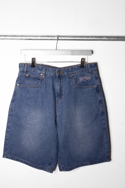 Ink Denim Shorts worn blue