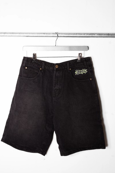 Butter Goods Ink Denim Shorts worn black